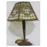 Miller Roses 6 Panel Slag Glass Lamp - 21"