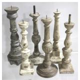 6 Wood Candle Prickets