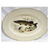 Bavaria Germany Pike Fish Oval Gold Rim Platter