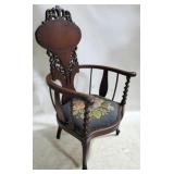 Vintage Fancy Carved Barley Twist Chair