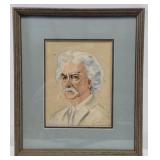 Mark Twain Watercolor Portrait by S Firm