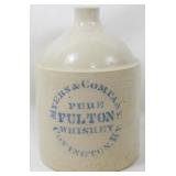 Fulton Whiskey Stoneware Jug 11"