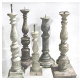 6 Wood Candle Prickets