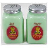 Jadeite Sunbeam Salt and Pepper Shakers 4"