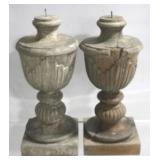 Pair Wood Pricket Finials - 14" Tall