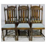 Matching set of 6 oak barley twist chairs