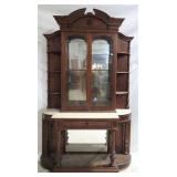 Victorian Walnut Marble Top Etagere