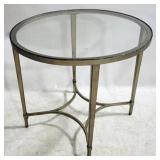 Oval Metal & Glass End Table 25 x 26 x 22