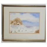 Snowy Hill Watercolor by Roger Dickens