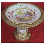 Petite French Sevres hand painted compote
