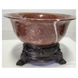 Bronze Base Marble Bowl 9 x 14