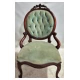 Rose Carved Tufted Victorian Chair