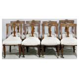 Set of 8 period Victorian chairs on casters