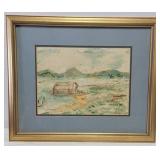"Barn" by Thelma Preble Watercolor on Paper