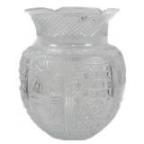 Monumental Cut Glass Vase 14.5"