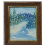 J. Payne Snowy River" 1981 Oil on Board