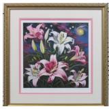 Lillies Starry Night Ltd Edition Giclee w/ COA
