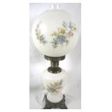 Vintage Painted Globe Lamp - 22" Tall