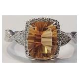 Sterling Citrine size 8 Ring