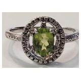 Sterling Peridot size 7 Ring