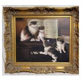 Artist Signed Canvas Painting in Gold Leaf Frame