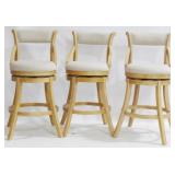 3 Swivel Upholstered Barstools