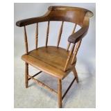 Early Pine Spindle Back Barrel Chair