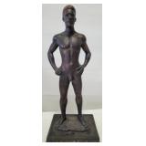 Kouros Bronze 23" Nude Sculpture, artist signed