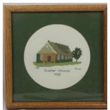 Quaker Church Framed Needlepoint 11x11
