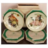 Norman Rockwell Collector Plates w/ boxes, 4pcs