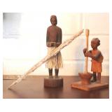 2 Wood Statues