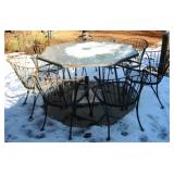 Outdoor Metal Table w/ 6 chairs