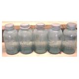 5 Ball Glass Jars - 10" Tall