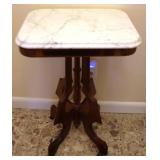 Marble Top Table - 20 x 16 x 30