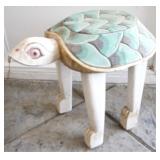 Wood Turtle Footstool - 16 x 15 x 12