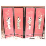 2 Sided Oriental Folding Screen - 14" x 4.5" x 4"