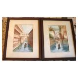 2 Framed Watercolor - 11 x 9