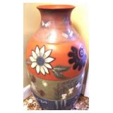 Peruvian Hand Painted Vase - 22" tall
