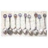 Lot of 9 English Silver Spoons - 5" Long