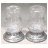 Sterling Base Salt & Pepper Shakers - 5" Tall