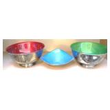 3 Reed & Barton Enamel / Silver Plate Bowls