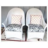 Pair of Wicker Rocking Chairs - 28 x 30 x 44