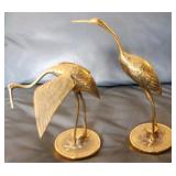 2 Brass Birds - 11" tall