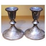 2 Towle Sterling Candle Holders - 4.5" Tall
