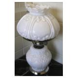 Milk Glass Lamp - 16" tall