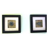 2 Framed Oriental Artwork - 5.5 x 5.5