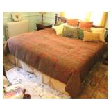 King Size Bed w/ Bedding - 83 x 75 x 44