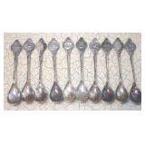 Set of 10 Silver Plated Spoons - 5" Long