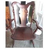 Inlaid Wood Rocking Chair - 39" x 27" x 34"