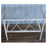 Glass Top Metal Table - 18" x 24" x 16"